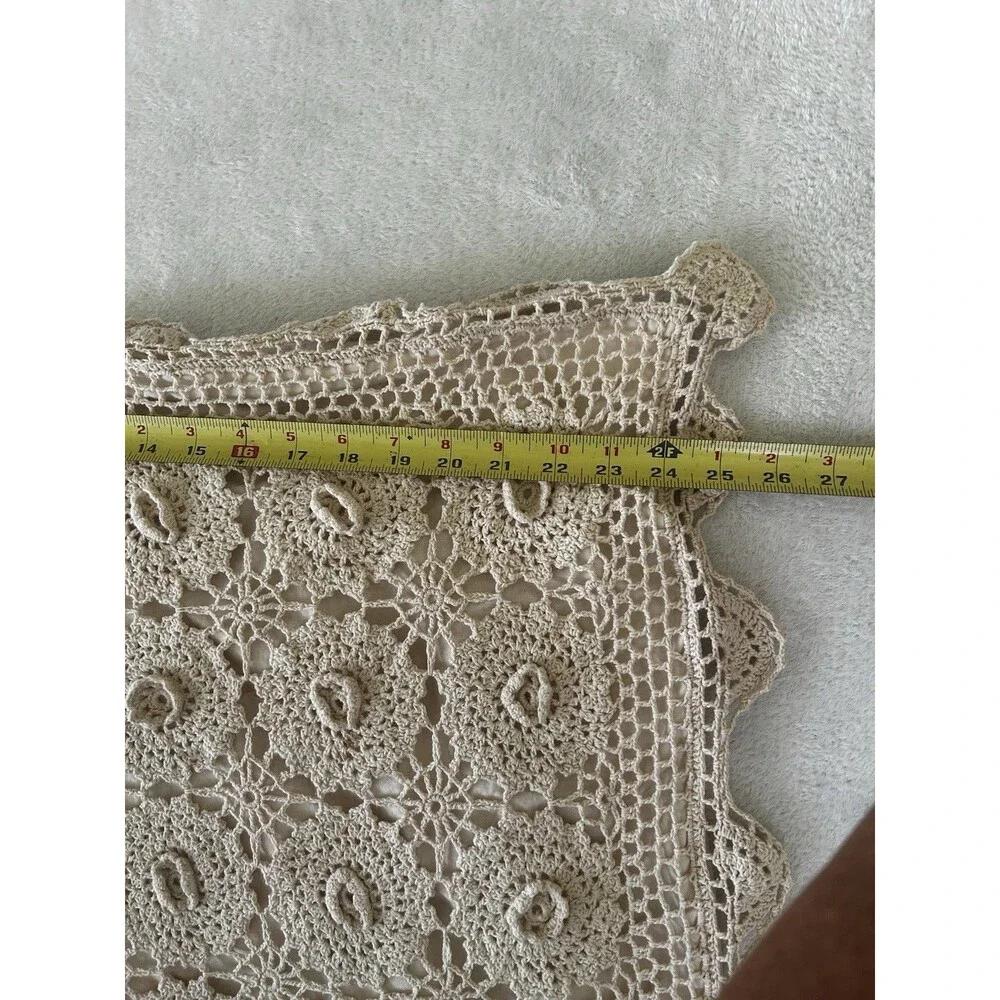 Crochet Lace Pillow Shams Set of 2 Floral Cotton 24x18 Romantic Boho Cottagecore